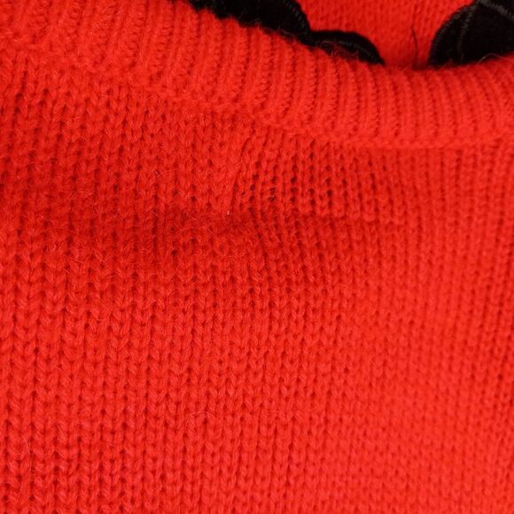 Just For Women 1X Red with Black Floral Accent Beaded Embellished Sweater - Picture 5 of 6